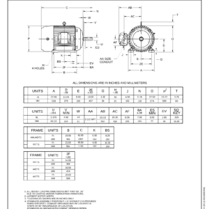 Motor TE US Motors 200 HP 460V 3570 RPM (Frame 447TS) – BM73