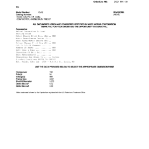 Motor TEFC US Motors Hostile Duty Premium Efficiency 150 HP 460V 1800 RPM (Frame 445T) – CV72
