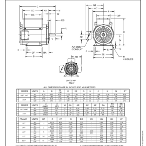 Motor DP US Motors 5 HP 230V 1740 RPM (Frame 184T) – F078