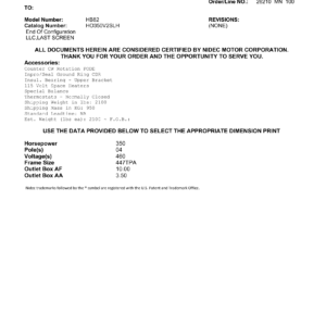 Motor Vertical Eje Hueco (VHS) US Motors 350 HP 460V 1800 RPM (Frame 447TPA) – HB82