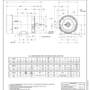 Motor TEFC US Motors 60HZ,208-230/460V 5 HP 460-230-208V 3450 RPM (Frame 56J) – HE98